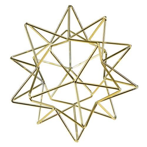 5" Gold Metal 3D Star Christmas Tabletop Decoration - IMAGE 1