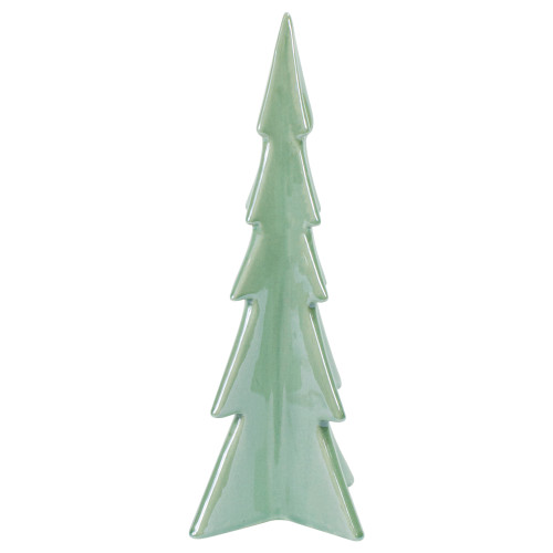 10" Green Pearl Finished Ceramic Christmas Tree Tabletop Decor - IMAGE 1