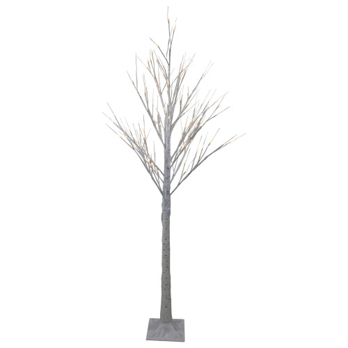 LED Lighted Christmas Birch Twig Tree Outdoor Decoration - 6' - Warm White Lights - IMAGE 1