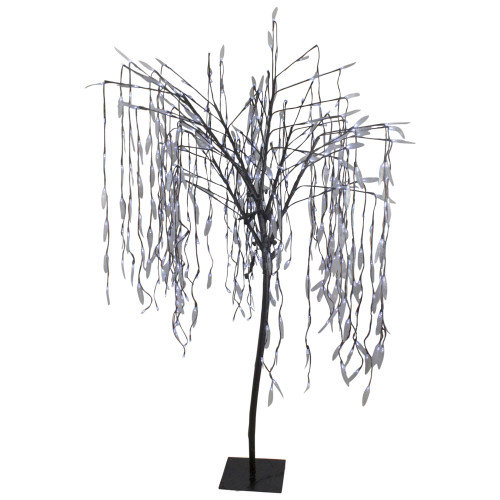 LED Lighted Willow Tree Outdoor Christmas Decoration - 6' - Pure White Lights - IMAGE 1