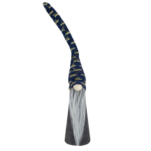 Cone Gnome Christmas Figure - 15.5" - Gray and Blue - IMAGE 1