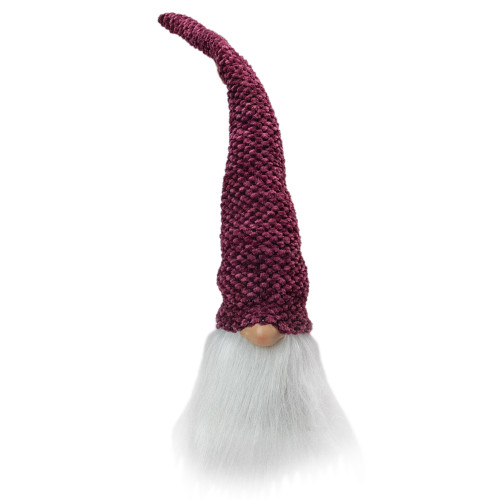 Gnome Head Christmas Decoration - 15" - Purple Plum and White - IMAGE 1