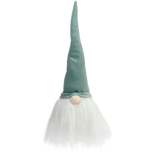 15" Green and White Gnome Head Christmas Tabletop Decor - IMAGE 1