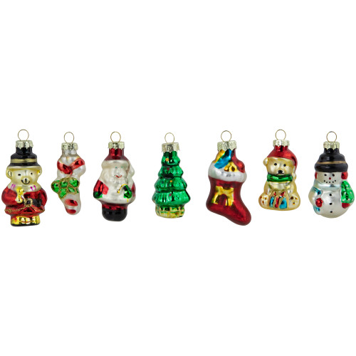 Set of 20 Holiday Figurines Glass Christmas Ornaments 1.75” - IMAGE 1