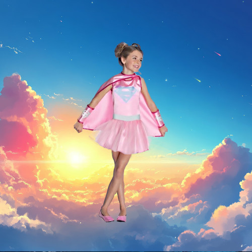 DC Comics Supergirl Pink Tutu Girl's Halloween Costume Size Medium 8-10 - IMAGE 1