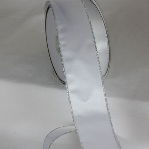 Pack of 2 Silver Wired Craft Ribbon 2" x 20 Yards - IMAGE 1