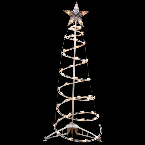 3' Lighted Spiral Cone Tree Outdoor Christmas Decoration, Clear Lights - IMAGE 1