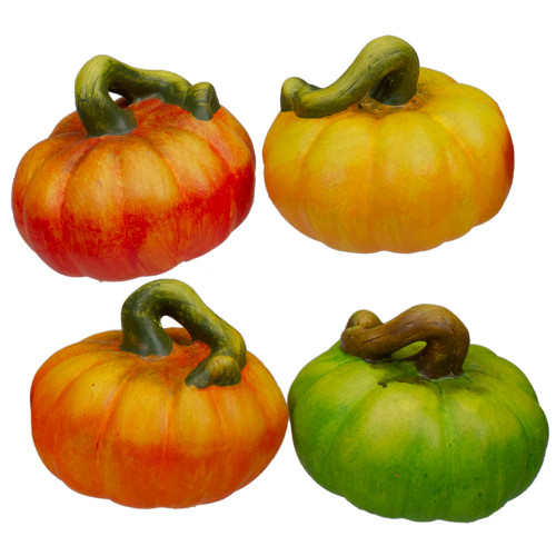 4-Piece Fall Harvest Artificial Pumpkins Thanksgiving Decoration Set - IMAGE 1