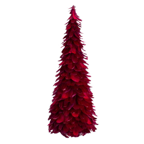 24" Plum Feather Table Top Christmas Tree with Glitter - IMAGE 1