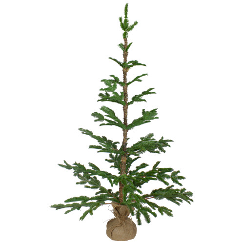 Ponderosa Pine Medium Artificial Christmas Tree with Jute Base – Unlit - 4' - IMAGE 1