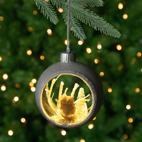 Owl Cutout Christmas Ornament - 3.75" - Silver and White - IMAGE 1