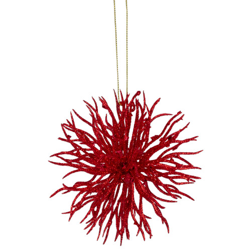 4.5" Red Starburst Christmas Ornament - IMAGE 1