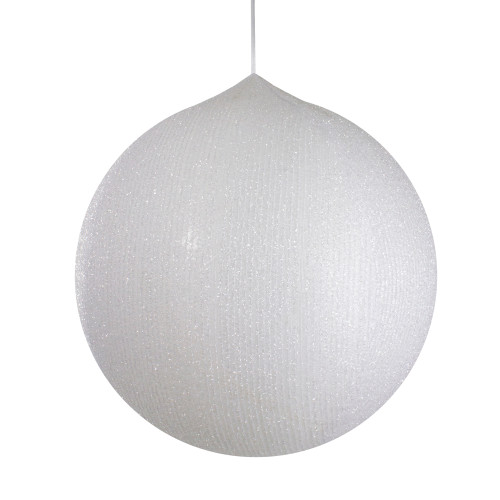 Inflatable Tinsel Commercial Christmas Ball Ornament Outdoor Decoration - 19.5" - White - IMAGE 1