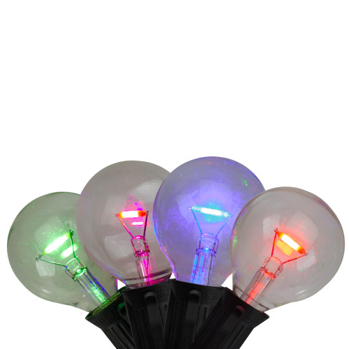 Transparent LED G40 Globe Christmas Light Set - Multi-Color - 9' Black Wire - 10ct - IMAGE 1
