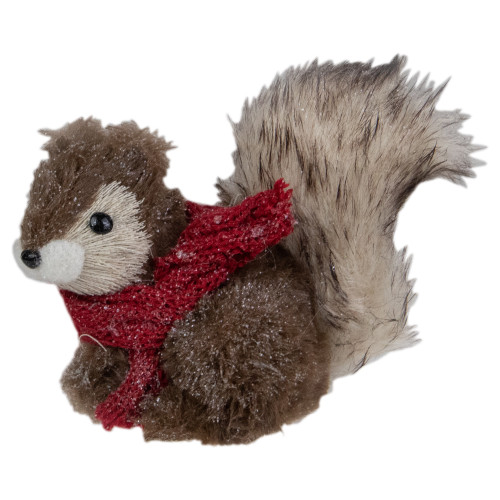 5" Crouching Squirrel Sisal Tabletop Christmas Figurine - IMAGE 1