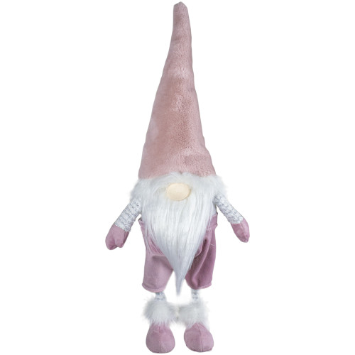 Bouncy Gnome Standing Christmas Figure Decoration - 20" - White and Pink - IMAGE 1