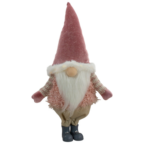 16" LED Lighted Mauve Boy Gnome Christmas Figure - IMAGE 1