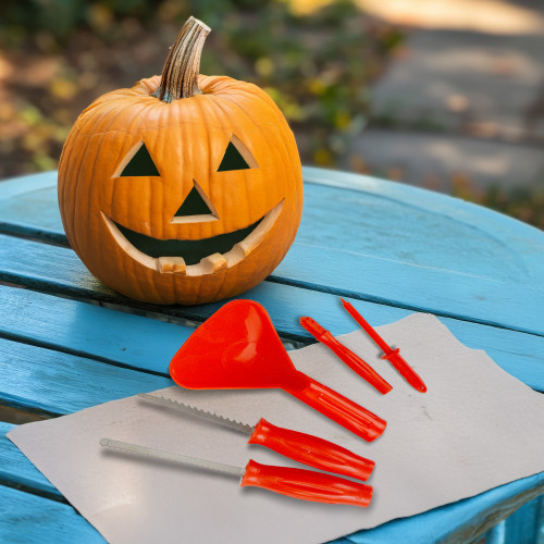 Halloween Pumpkin Carving Kit - 10.25" - Orange - 5pc - IMAGE 1