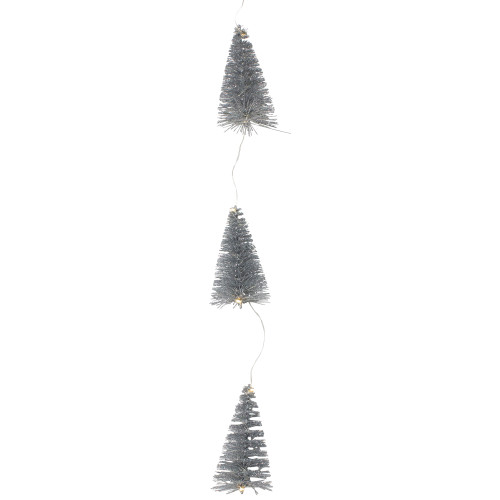 LED Lighted Battery Operated Mini Sisal Tree Christmas Garland - 8' - Warm White - IMAGE 1