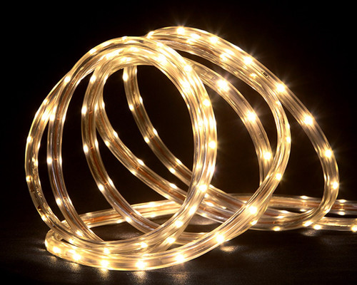 100' Warm White LED Christmas Rope Lights - IMAGE 1