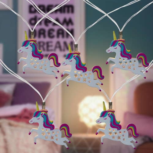 Unicorn Mini Christmas Light Set - 3' Clear Wire - 10ct - IMAGE 1