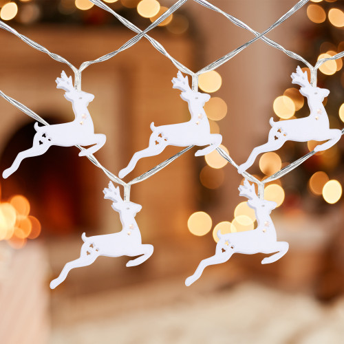 LED Leaping Reindeer Christmas Light Set - 3' Clear Wire - 15ct - IMAGE 1