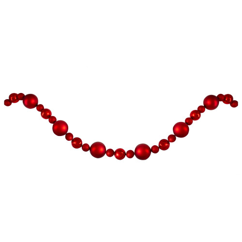 6' Red Shatterproof Ball Artificial Christmas Garland - Unlit - IMAGE 1