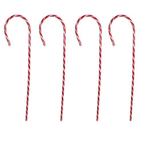 Striped Candy Cane Christmas Outdoor Pathway Markers - 60" - Set of 4 - IMAGE 1