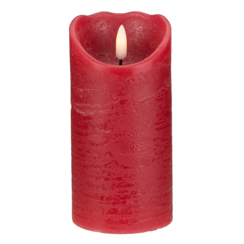 6" LED Red Flameless Battery Operated Christmas Decor Candle - IMAGE 1