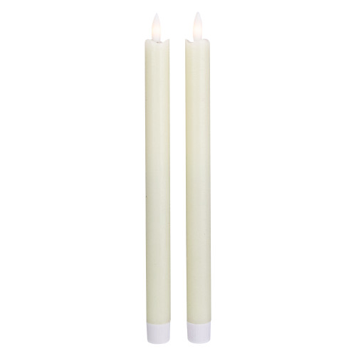 Set 2 Cream LED Flameless Taper Candles 11" - IMAGE 1