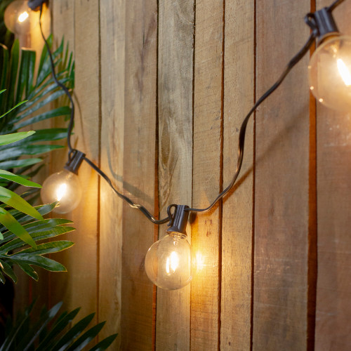 LED G50 Globe Indoor Outdoor Patio Lights - Warm White - 9' Black Wire - 10ct - IMAGE 1