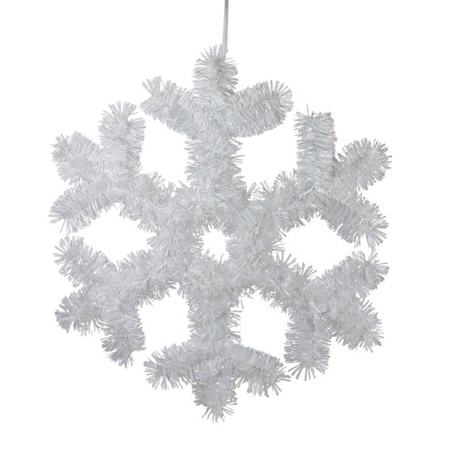 Tinsel Snowflake Christmas Window Decoration - 13.5" - IMAGE 1