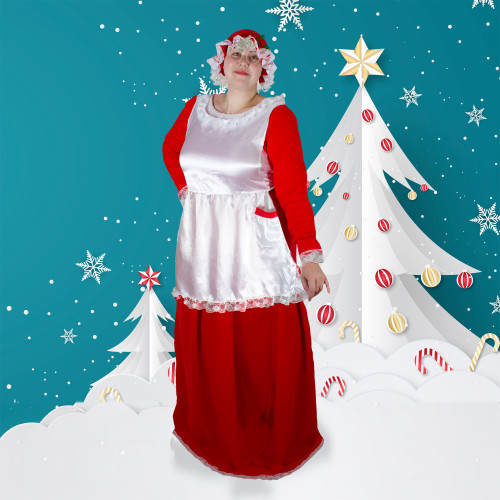 Women's Mrs. Claus Costume Set - Plus Size - IMAGE 1