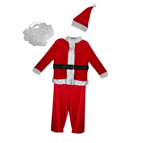 White and Red Santa Claus Men's Christmas Costume Set - Standard Size - IMAGE 1