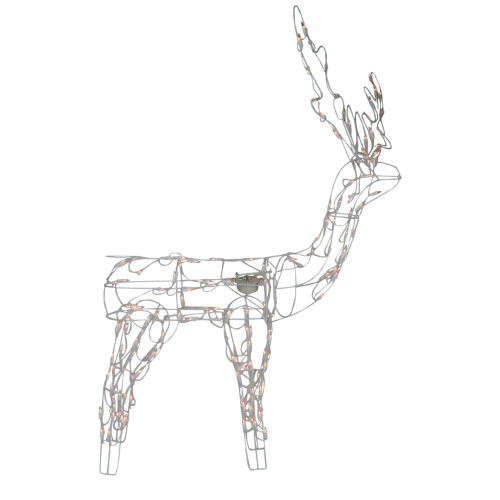 Lighted Standing and Animated Outdoor Christmas Reindeer - 48" - White - Clear Lights - IMAGE 1