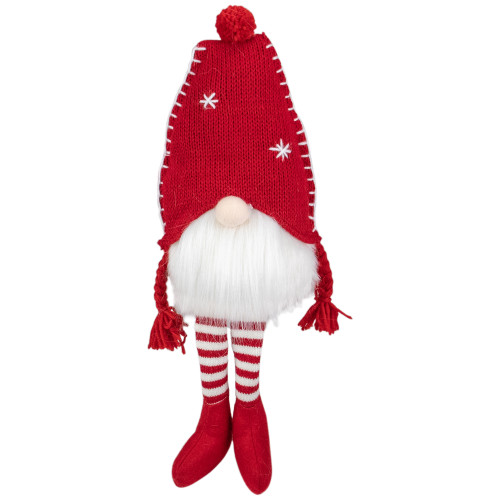 18-Inch Plush Red and White Sitting Christmas Gnome Tabletop Decoration - IMAGE 1