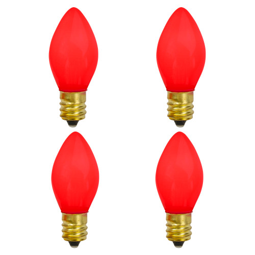 C7 Opaque Christmas Replacement Bulbs - Red - 4ct - IMAGE 1