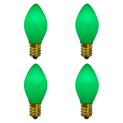 C7 Opaque Christmas Replacement Bulbs - Green - 4ct - IMAGE 1