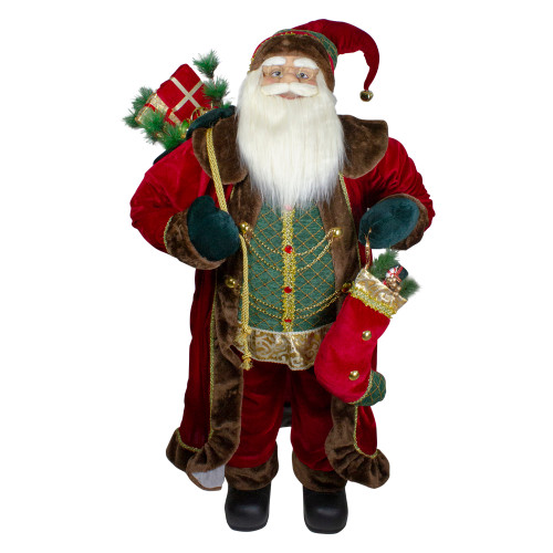 4' Standing Santa Christmas Figure with Presents - IMAGE 1