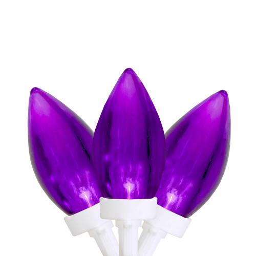 LED C9 Christmas Lights - Purple - 16' White Wire - 25ct - IMAGE 1