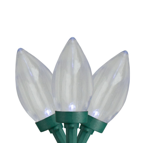 LED C9 Christmas Lights - Pure White - 20.25' Green Wire - 50ct - IMAGE 1