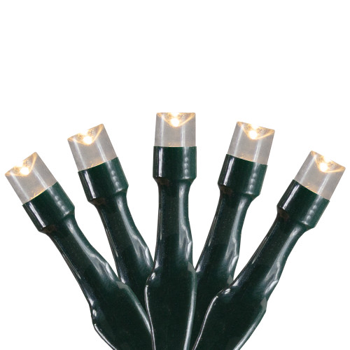 LED Wide Angle Christmas Lights - Warm White - 3' Green Wire - 10ct - IMAGE 1
