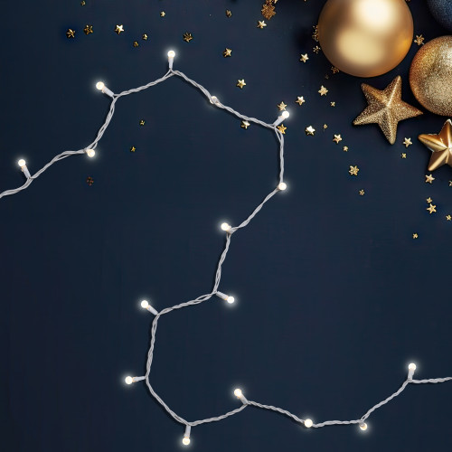 LED G12 Berry Faceted Christmas Lights - Warm White - 15.9' White Wire - 50ct - IMAGE 1