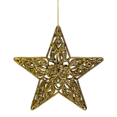 Filigree Star Christmas Ornament - 4" - Gold - IMAGE 1