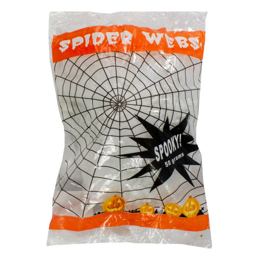 10" Stretchable White Spider Web Halloween Decoration - IMAGE 1