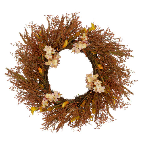 32" Brown Fall Grass Autumn Harvest Artificial Wreath – Unlit - IMAGE 1