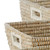 Set of 3 Beige and Gray Natural Woven Rectangle Baskets with Handle 23" - IMAGE 3