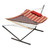 76" x 52" Cotton Rope Single 2-Point Hammock Stand/Red Pad and Pillow Combo - IMAGE 3