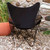 35" Retro Style Outdoor Patio Butterfly Chair with Black Cotton Duck Fabric Cover - IMAGE 1