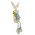 22" Blue and White Boy Easter Bunny Rabbit with Dangling Bead Legs Spring Figure - IMAGE 3